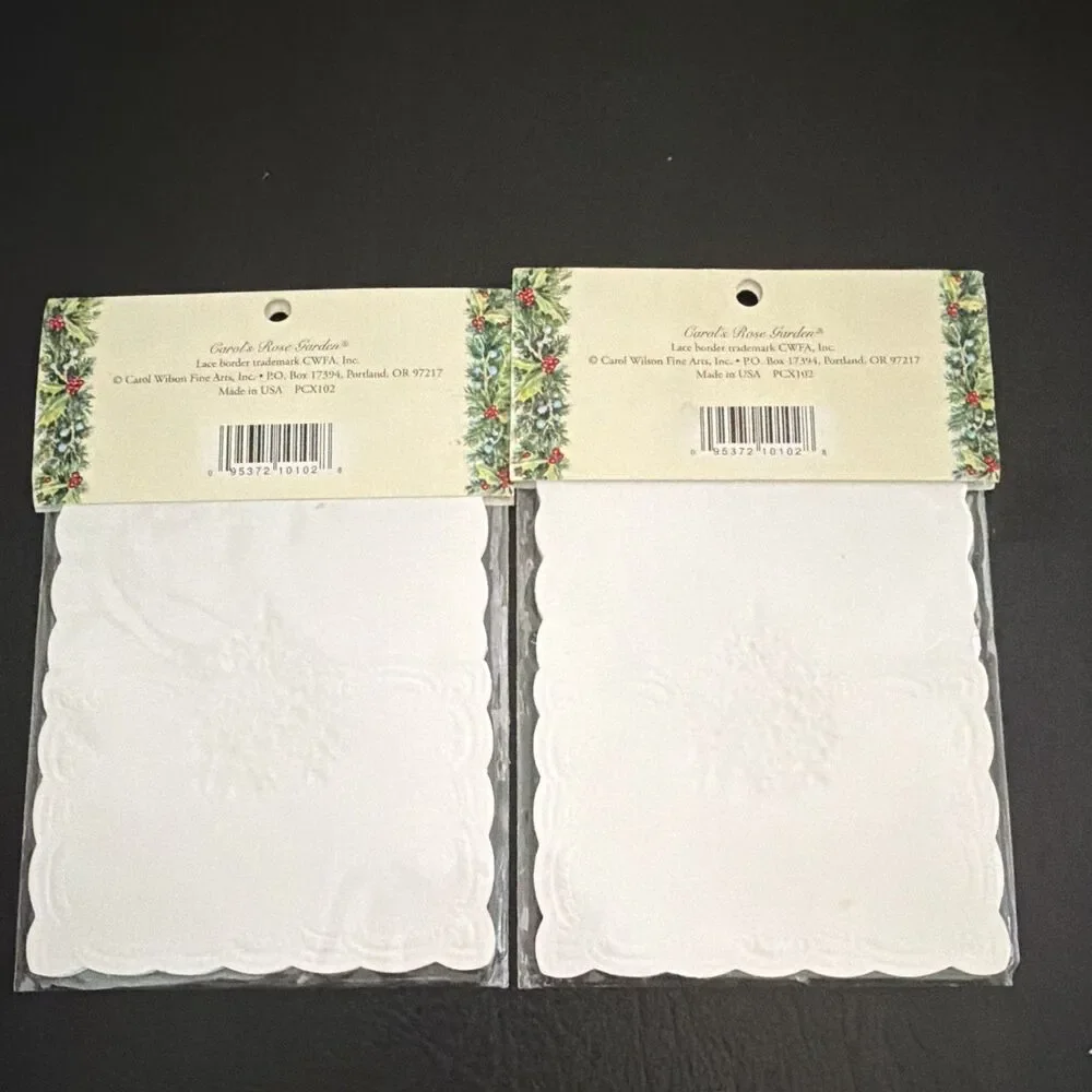 Vintage Carol Wilson Carols Rose Garden Christmas Tree Place Cards 20ct
